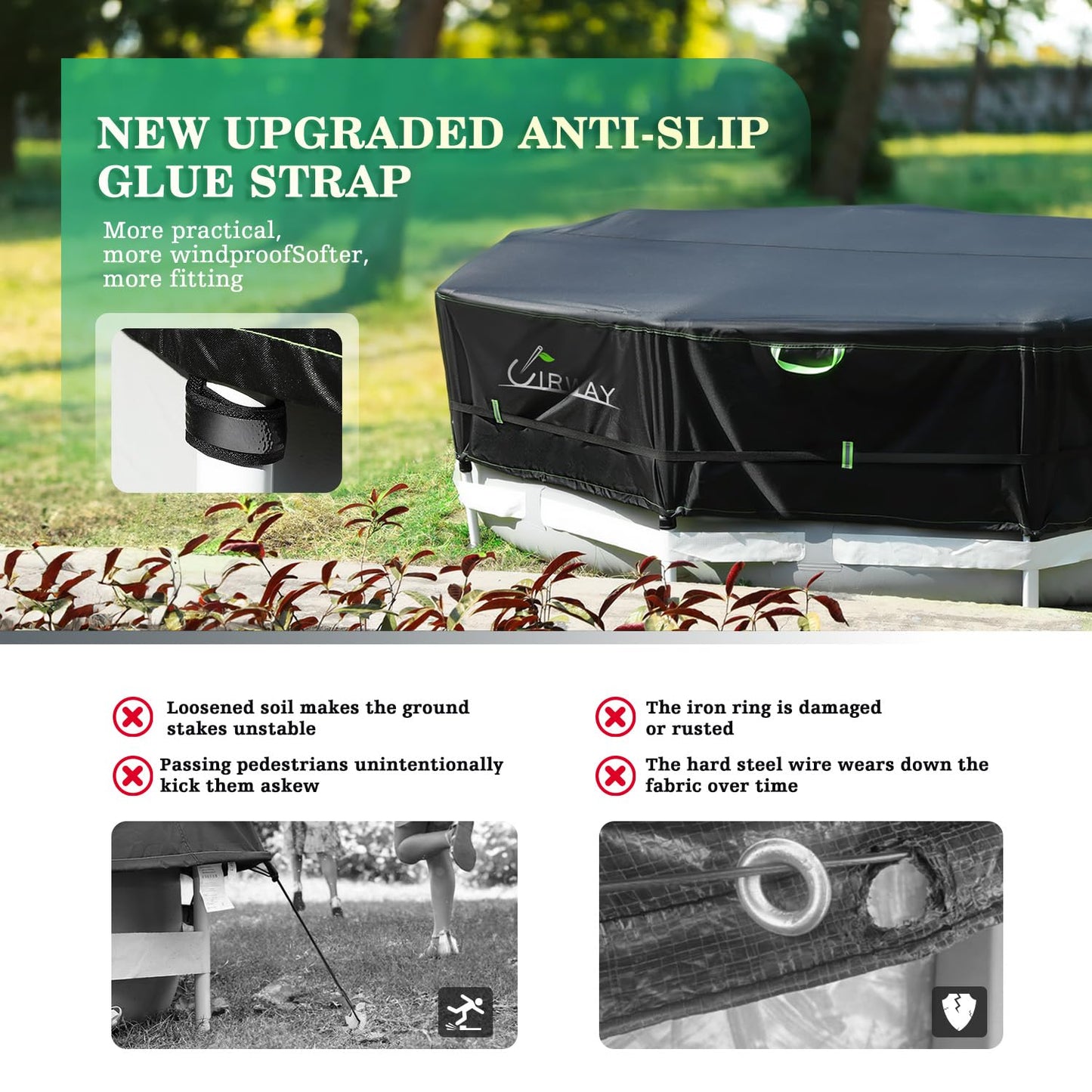 Extra-Thick Winter Pool Cover – 200gsm Heavy-Duty, Cold-Resistant & Windproof Cover for Above-Ground Pools